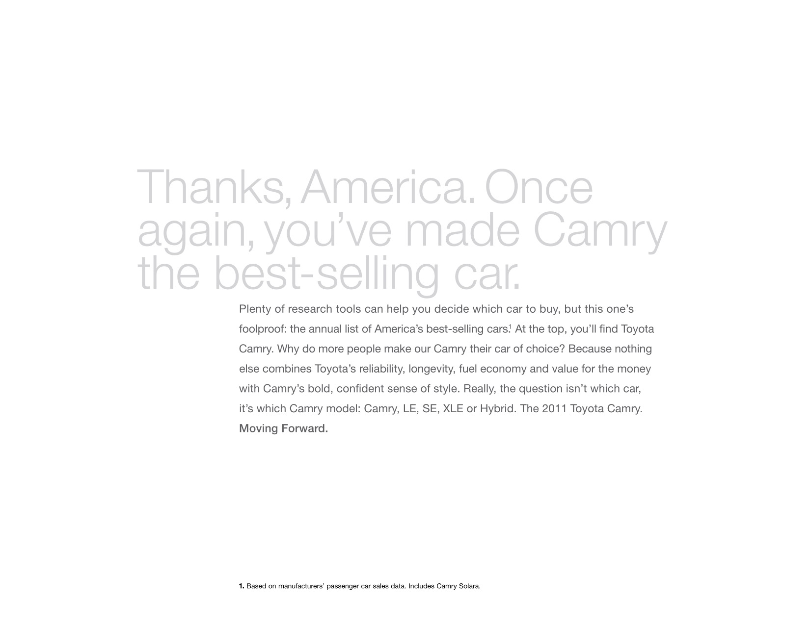 2011 Toyota Camry Brochure Page 4